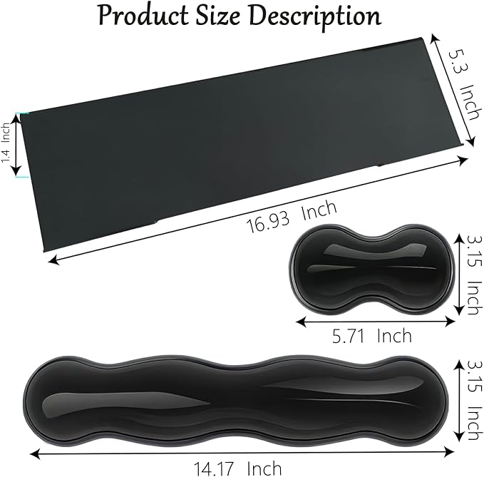 Computer Keyboard Stand with Gel Wrist Rest Set Keyboard Tilted Riser Wrist Pad - Image 5