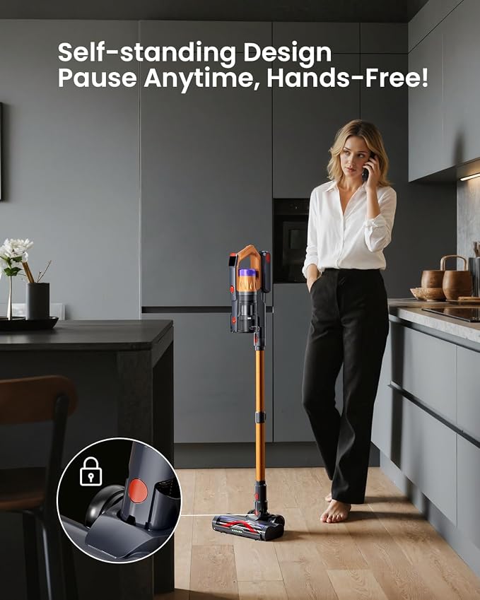 Cordless Vacuum Cleaner for Home, Upgraded 60Kpa Powerful Suction Pet Hair - Image 4