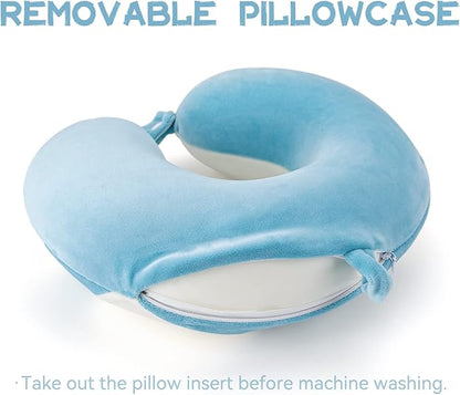 Niuniu Daddy Travel Neck Pillow - Pure Memory Foam Neck Support for Airplane, Car, Train Travel - Penguin Design for Kids 8+, Teens and Adults