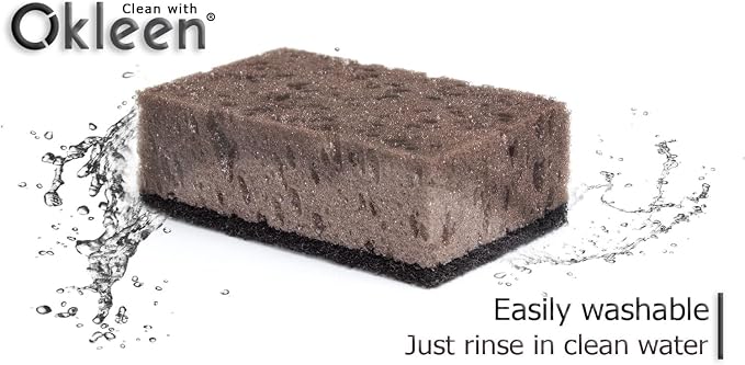 Taupe Multi Use Scrub Sponges. Made in Europe. 9 Pack, 4.3x2.8x1.4 inches. Best - Image 3