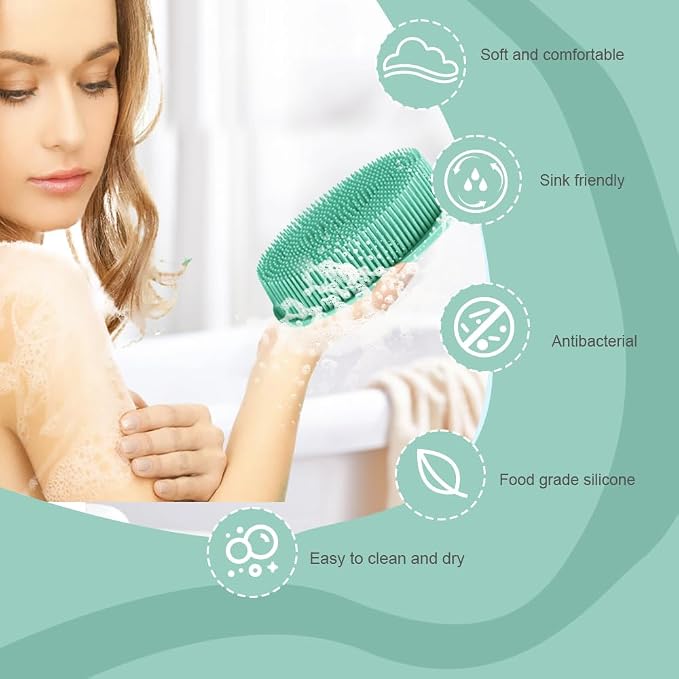 Soft Silicone Body Scrubber 3 PCS Silicone Body Shower, Silicone Loofah 2 in 4 - Image 6