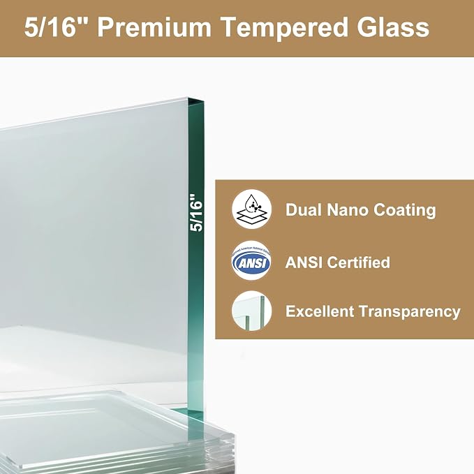 56-60" W x 60" H Double Sliding Bathtub Shower Door, 5/16" Tempered Glass - Image 4