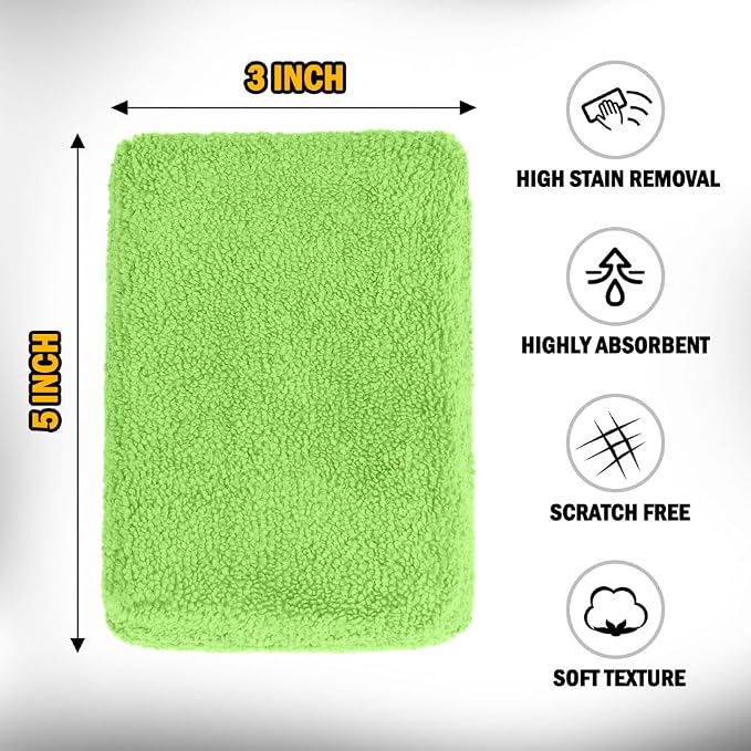 HOMEXCEL Microfiber Applicator Pads, Scratch-Free Car Wash Sponge - Image 2