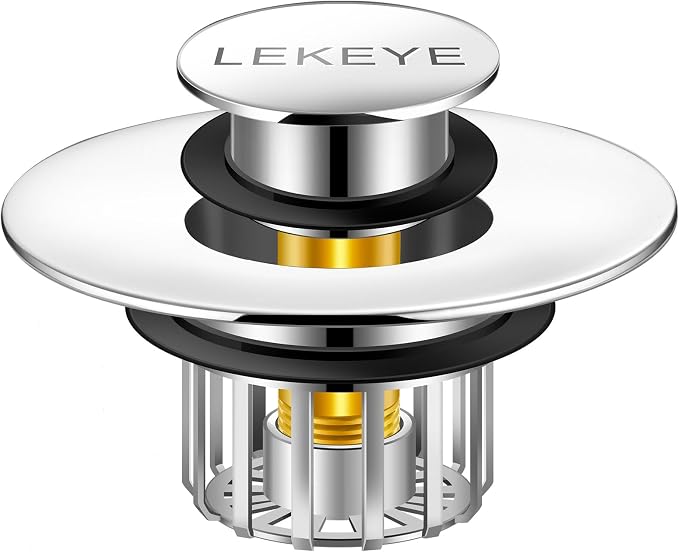 LEKEYE Tub Stopper | Shower Drain Hair Catcher | Pop-up Drain Stopper by LEKEYE