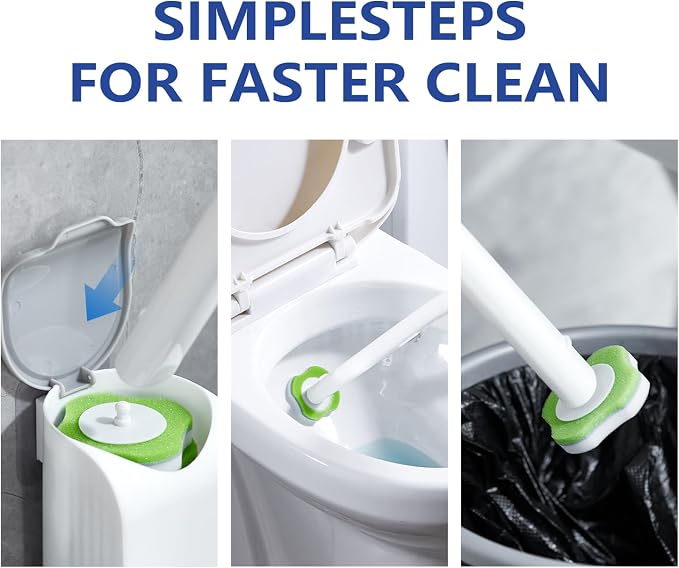 Toilet Bowl Wand Cleaner Refills, Disposable 30 Magic Sponge Eraser Wand Refills - Image 3