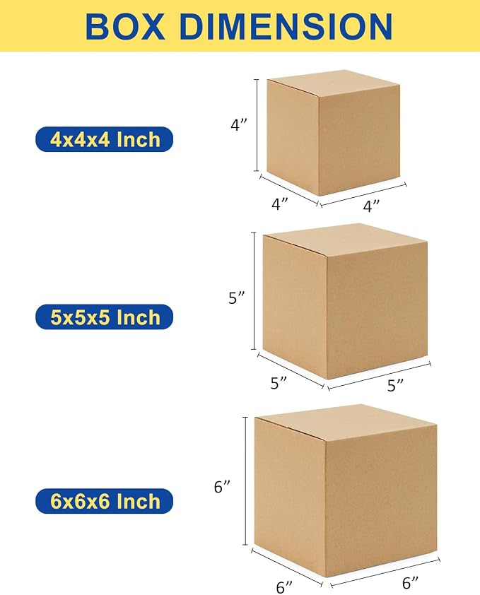 Assorted-Sizes-Shipping-Boxes-45-Pack: 4x4x4 & 5x5x5 & 6x6x6 - Image 2