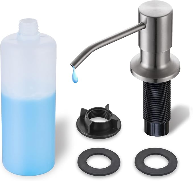 Built in Soap Dispenser for Kitchen Sink WEWE, Stainless Steel Brushed Nickel by WEWE