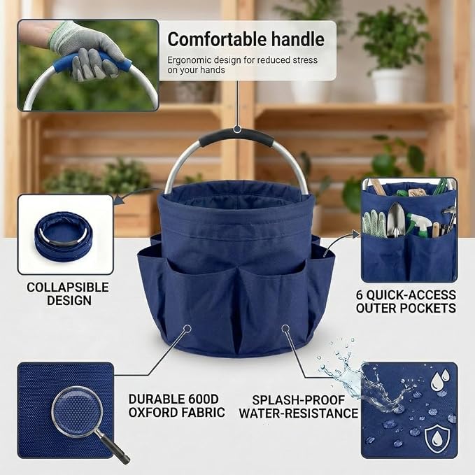 Multifunctional 17L Cleaning Caddy, Foldable 600D Organizer Bag - Image 3