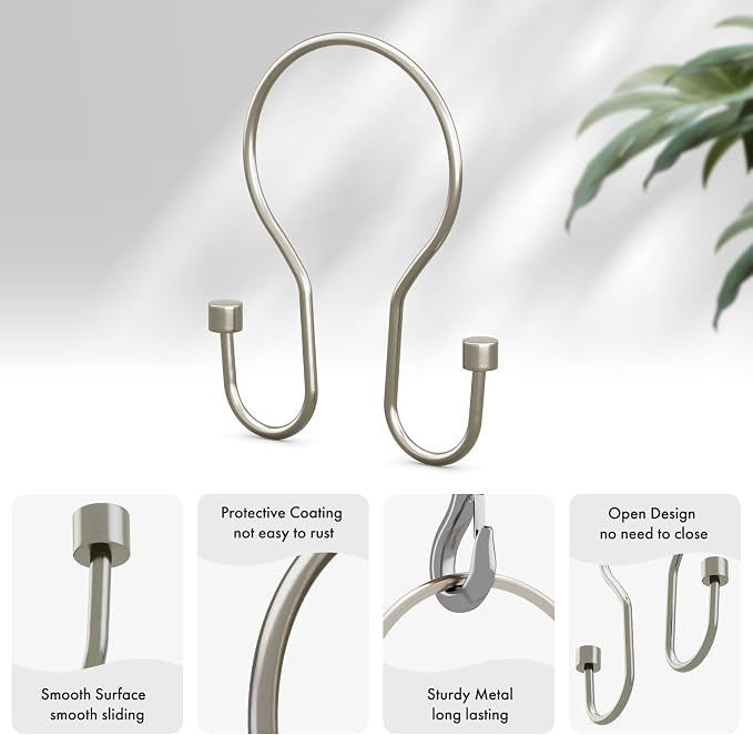 AmazerBath Shower Curtain Hooks Shower Curtain Rings - Image 3