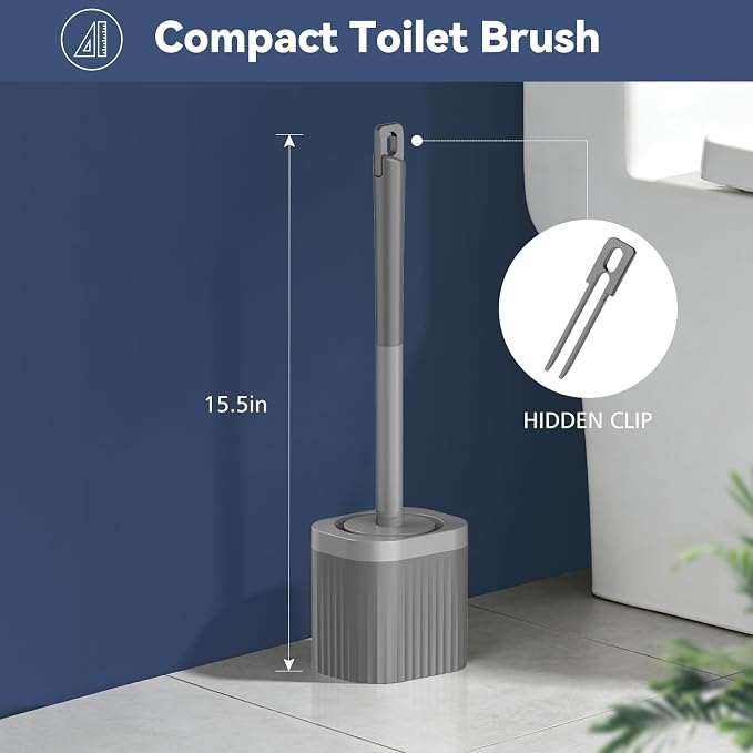 Toilet Brush, Compact Toilet Brush and Holder Set - Image 2