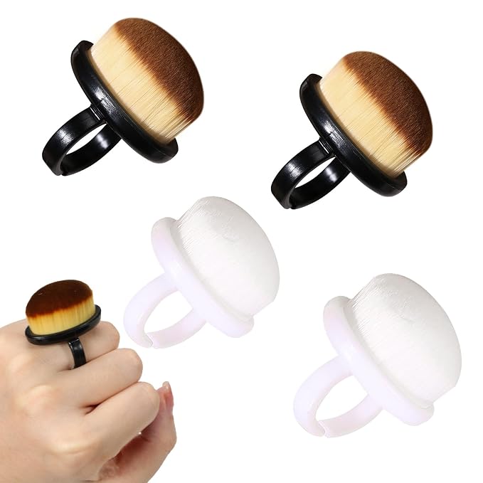 4Packs Nail Dust Cleaning Brush Ring, Soft Brushes by BQSAZHYJ