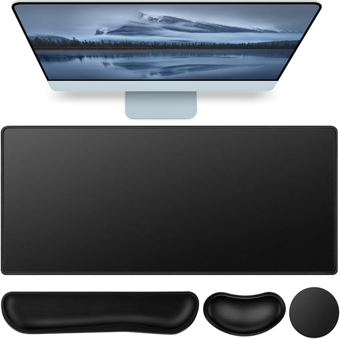 Mouse Pad Black, Mouse Pad by QOMOLAMA