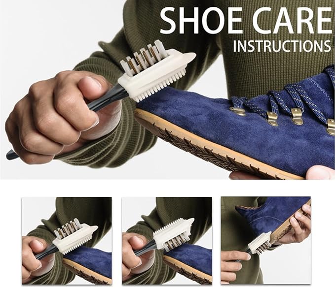 2PCS Suede Shoe Brushes, Suede & Nubuck 4-Way Leather Cleaning Brush, Nubuck - Image 4