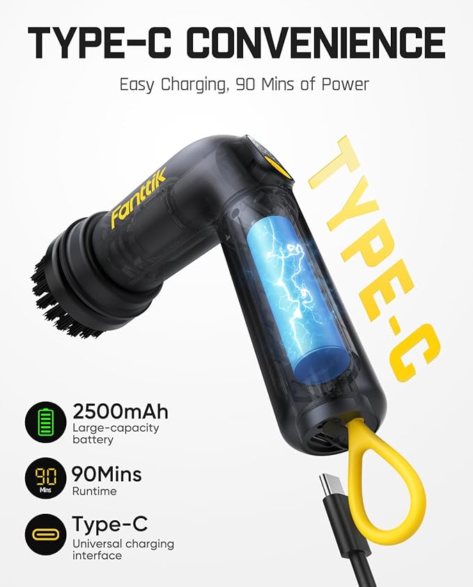 Fanttik G9 Handy Cordless Electric Spin Scrubber, MagnaStorm Motor, Dual-Speed - Image 6
