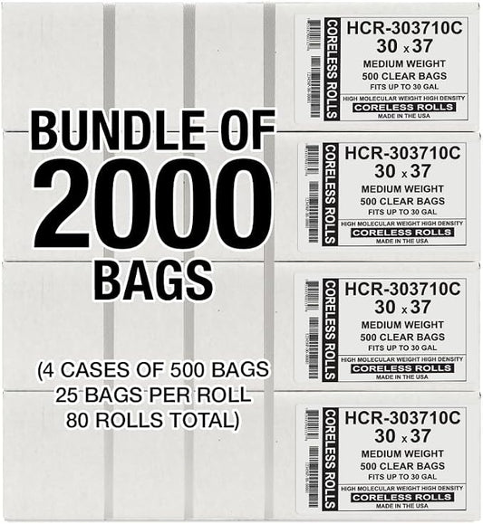 Aluf Plastics High Density Trash Bags, 30 Gallon, 10 Micron, - Image 2