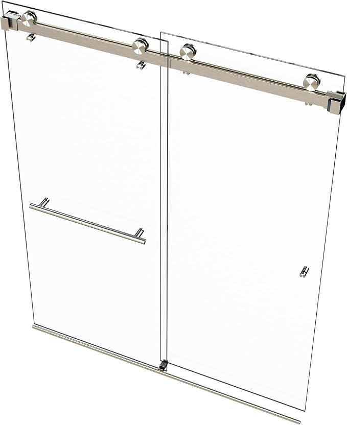 VITRA-200 56.5-59" W x 78" H Twinglide Frameless Shower Door w/ 3/8" Clear by EurotechShowers