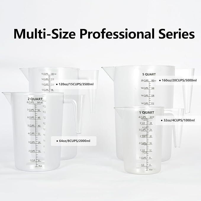 Food-Grade Plastic Measuring Pitcher – 32 Ounce & 4 Cups Measuring Cups - Image 4