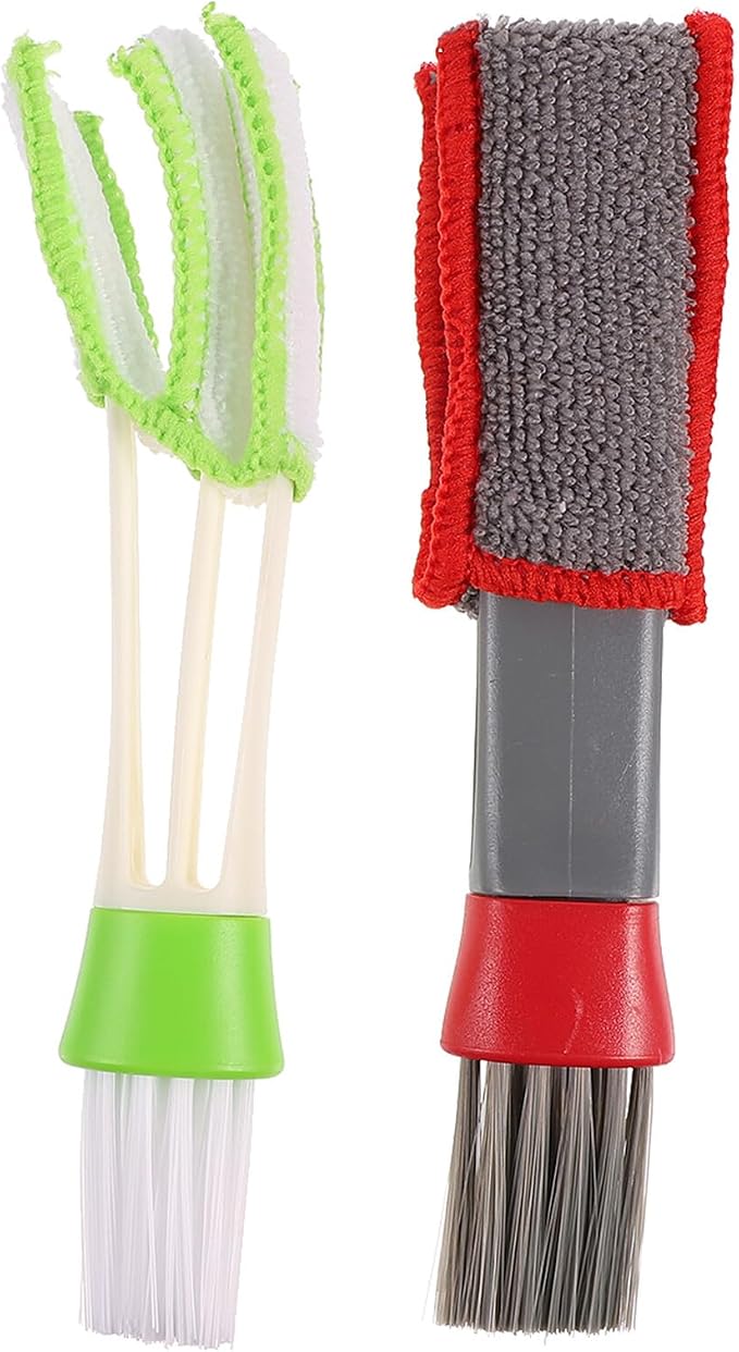 Double Ended Mini Duster Car Air Vent Cleaning Brush 2pcs Set by HONMEET