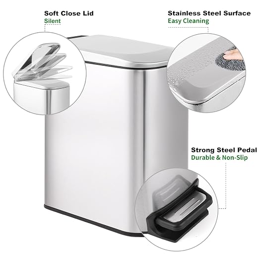 TIPGO Slim Bathroom Trash Can - Image 5