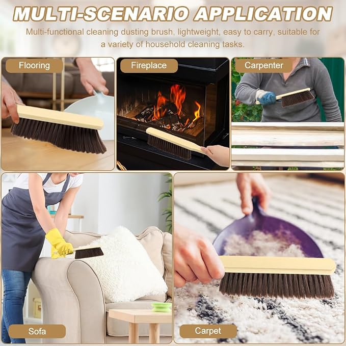 2 Pieces Wooden Hand Broom Brushes, Bench Brush - Image 7