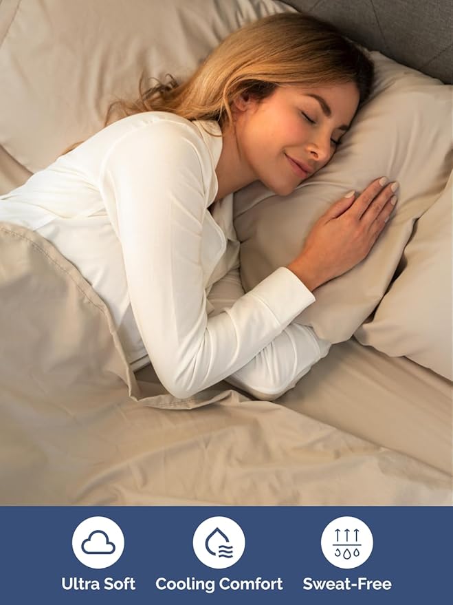 Extra Deep Pocket Twin XL Sheets - 3 Piece Breathable & Cooling Bed Sheets - Hotel Luxury Bed Sheet Set - Soft, Wrinkle Free & Comfy - Easily Fits Extra Deep Mattresses - Deep Pocket Cream Sheets Set
