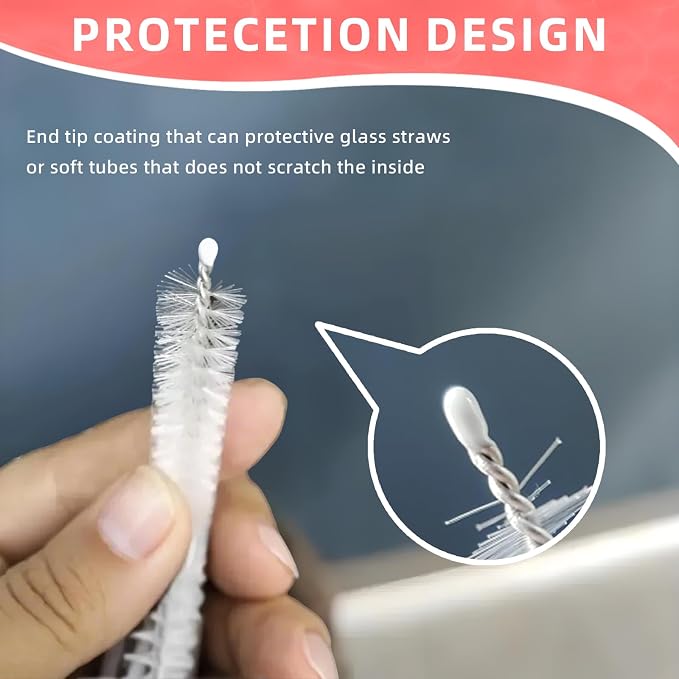 Cleaning Brushes for Reusable Drinking Straws, Long Wire Handle, Bottle and - Image 3