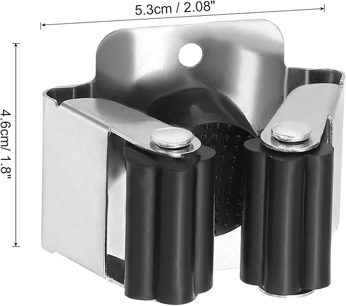 PATIKIL Broom and Mop Holder, 12 Pack Wall Mounted Stainless Steel Mop Hanger - Image 2