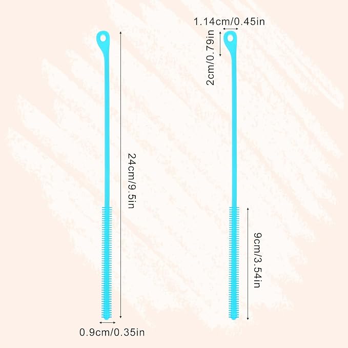 2pcs Silicone Straw Cleaning Brush, Straw Brushes Bristles Cleaner Brush Extra - Image 2