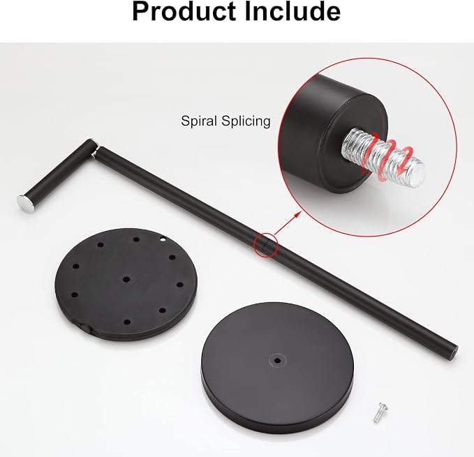 BGL Toilet Paper Holder Standing On Floor Black Matte, Tissue Holder On Floor - Image 5