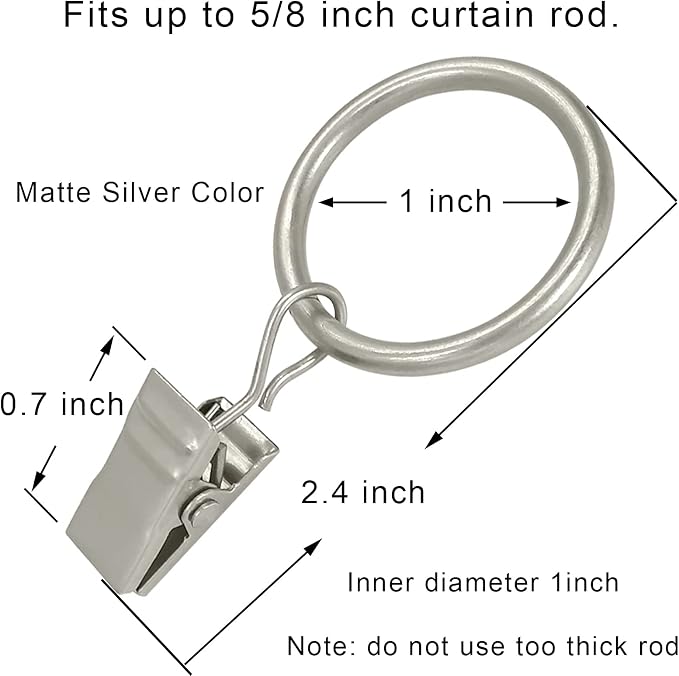 100 Pack Metal Curtain Rings - Image 2