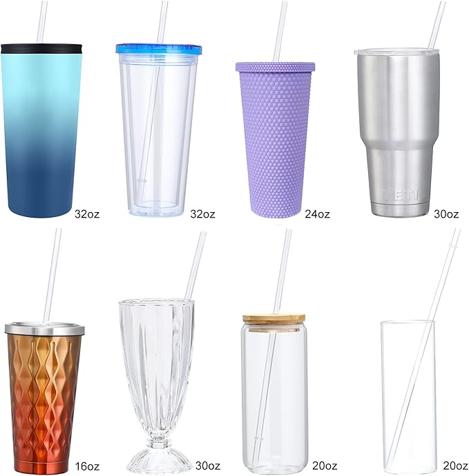 24 Pack, HIGHLY Transparent Reusable Plastic Straws - Image 4