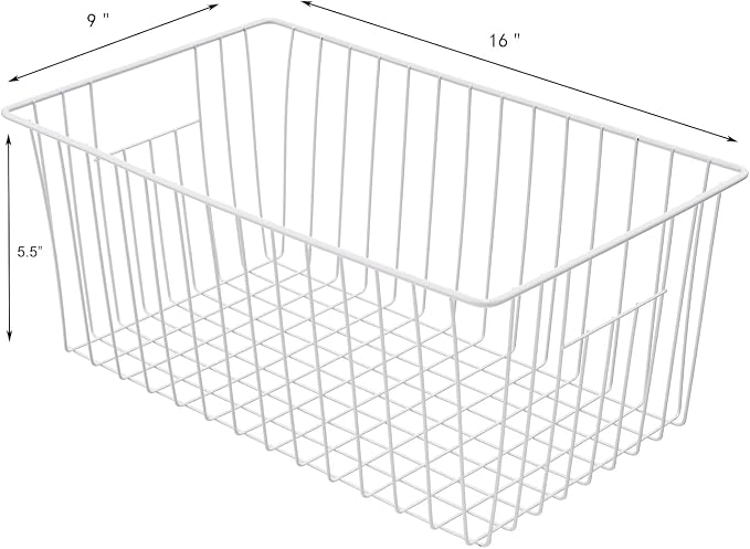 16inch Farmhouse Freezer Wire Baskets Organizer Storage Bins Large Organizer - Image 4