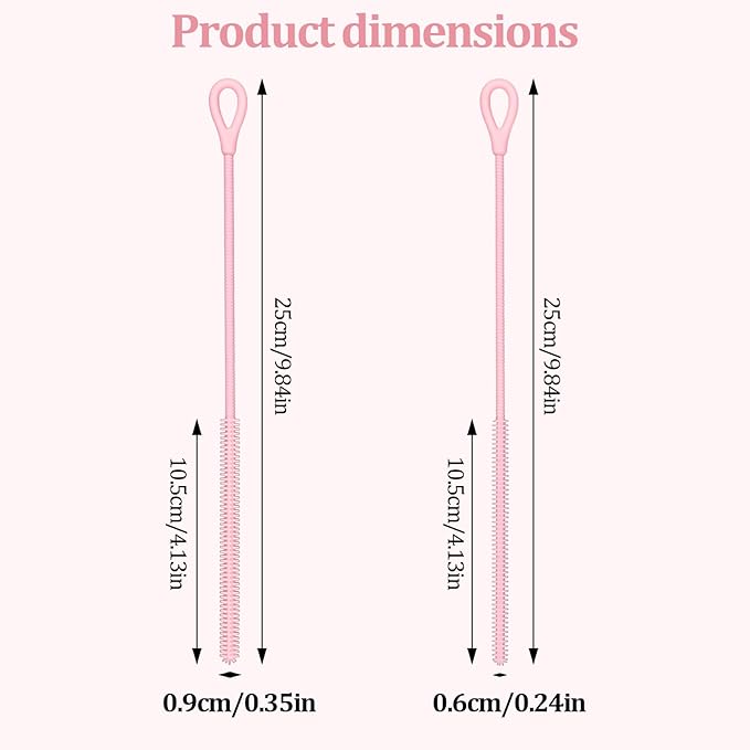 Silicone Straw Cleaner Brush, Straw Brush Bristles Cleaner Brush - Image 2