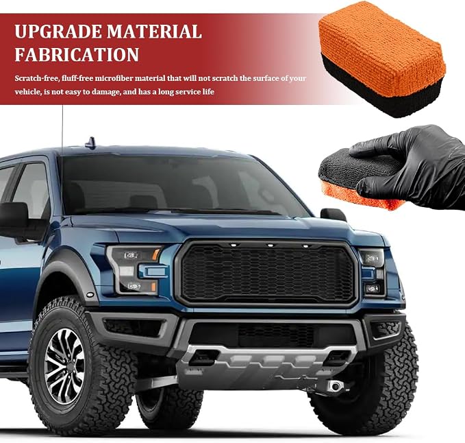 3PCS Premium Microfiber Applicator, Car Wash Sponge, Car Detailing Sponge - Image 3