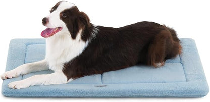 MADE 4 PETS Dog Crate Pad Bed for Medium Large Dogs, Washable & Reversible, Anti-Slip Kennel Mat for Cozy Sleeping, Soft Fluffy Dog Bed for Indoor & Outdoor Use, 35"x23", Blue