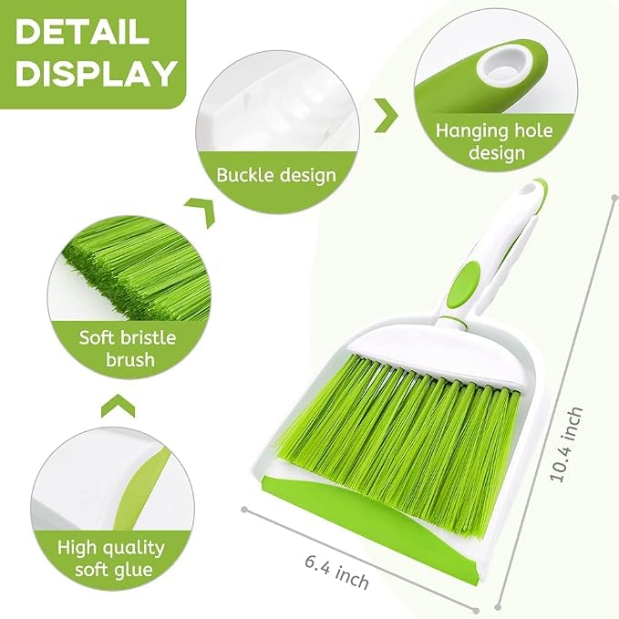 Broom Dustpan Brush Small Dust pan: Small Broom and Dustpan Set Mini Dust pan - Image 5