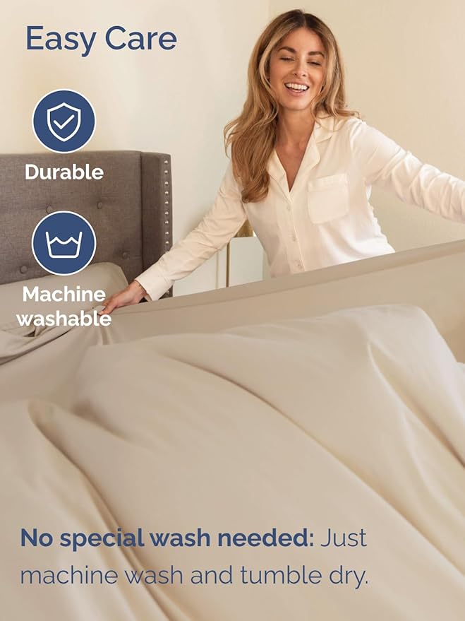 Extra Deep Twin Sheet Set - 4 Piece Breathable and Cooling Sheets - Hotel Luxury Bed Sheets Set - Easy & Secure Fit - Soft, Wrinkle Free and Comfy Sheets Set - Wheat Sheet Set with Extra Deep Pockets