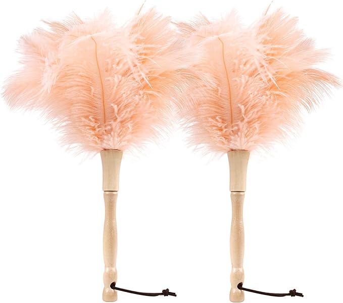 Ostrich Feather Duster 12 Inch Handheld Duster Supplies, Wooden Handle Feather by MehelloFeather