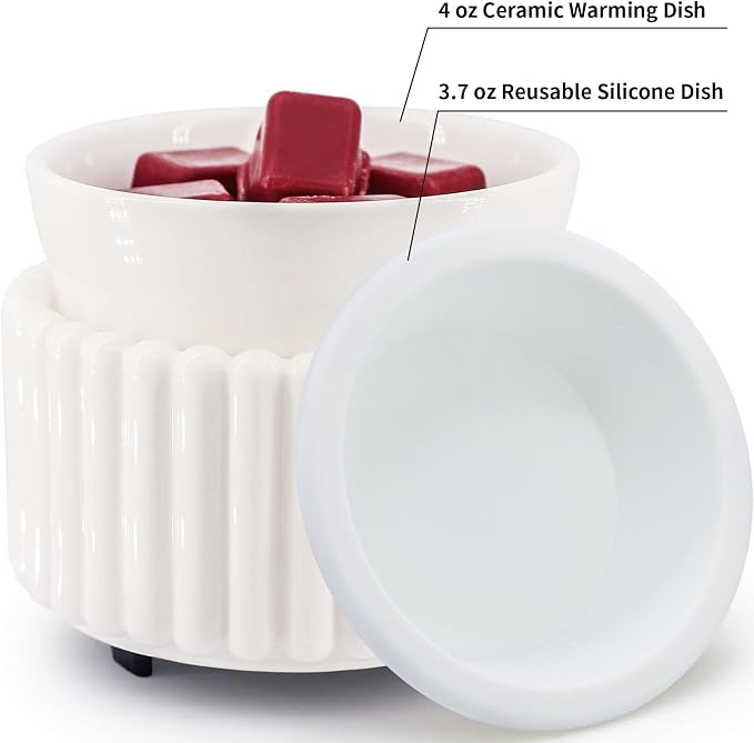 Ceramic Wax Melt Warmer with 1 pc Silicone Dish Candle Warmer - Image 2