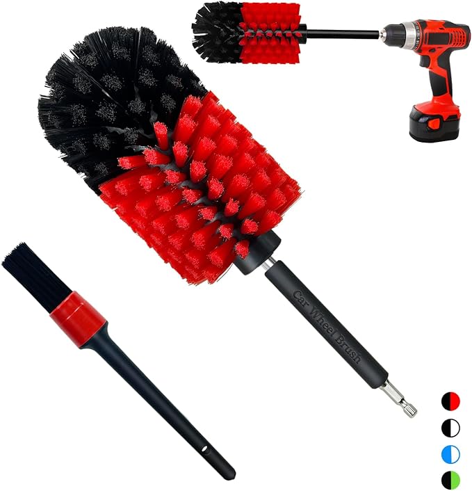 Wheel Brush Kit, Soft Drill Wheel Cleaner Brush, No Scratches Highly Dense Car by Tialero