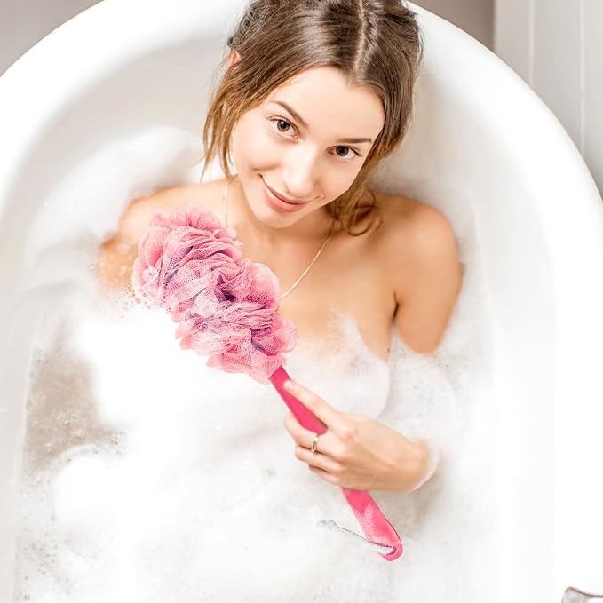 4Pack Back Scrubber for Shower, Evmliy Loofah Sponge Brush Exfoliating Body - Image 7