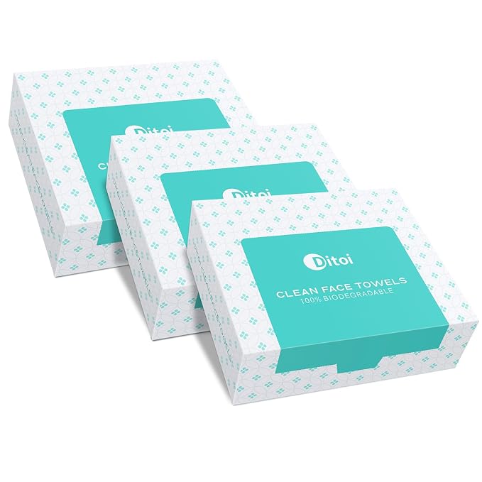 Face Towels, Face Towelettes XL, Ultra Soft Makeup Remover Dry Wipes, Thick by Ditoi