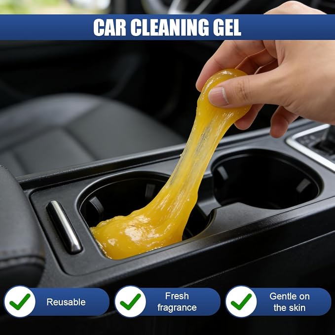 Craedli 2PCS Car Cleaning Gel, Reusable Dust Remover Slime Kit, Car Air Vent - Image 4