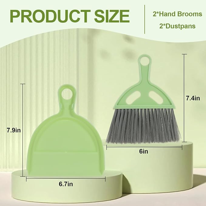 Small Dustpan and Brush Set, Mini Dust Pan and Brush, Hand Broom and Dustpan Set - Image 2
