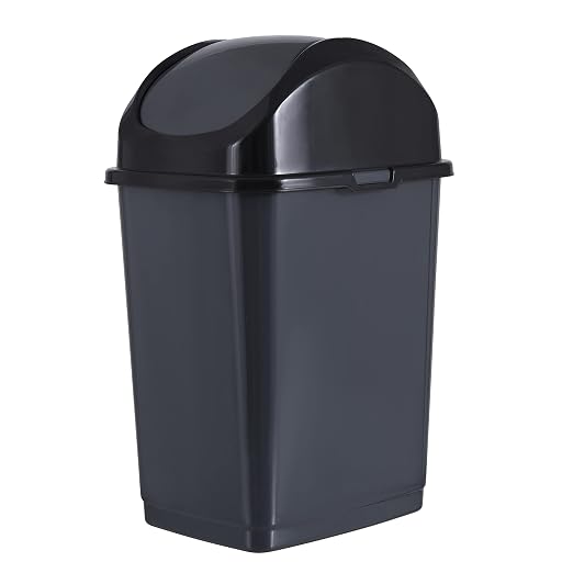 Superio Medium Trash Can with Lid 4.5 Gallon Plastic Swing Top Garbage Can Slim by Superio