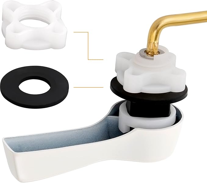Hibbent Universal Metal Front Mount Toilet Handle Replacement Kit, Brass Toilet - Image 3