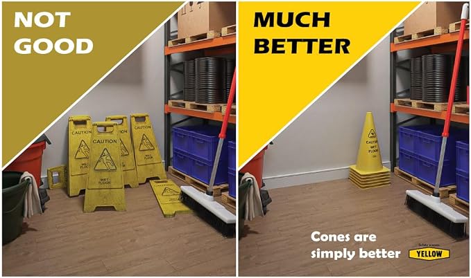 Yellow Safety® Commercial 19 Inch "Caution Wet Floor" Sign Cone, 6 ct. - Image 5