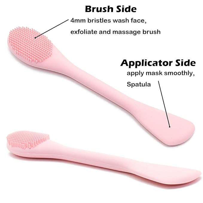 Facial Cleansing Brush, 2 in 1 Silicone Face Mask Brush & Face Scrubber - Image 3