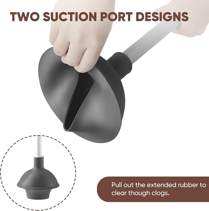 Eyliden Toilet Plunger and Brush, 2 in 1 Toilet Bowl Brush Plunger Set - Image 2