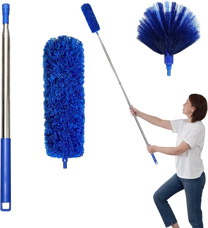 Cobweb Dusters with Extension Pole 100-inch, Spider Web Brush & Ceiling by Ajedrmy